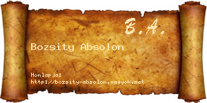 Bozsity Absolon névjegykártya
