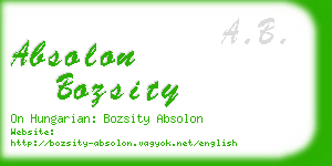 absolon bozsity business card